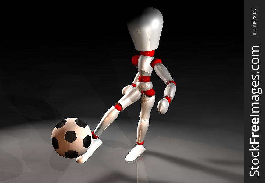 Character's illustration with a soccer ball. Character's illustration with a soccer ball