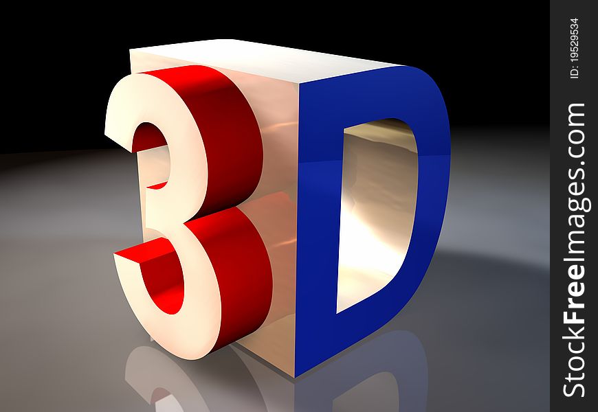 Symbol illustration 3D, in prespectiva it has more than enough degraded bottom