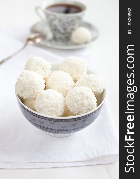 Cup Of Tea With Coconut Balls