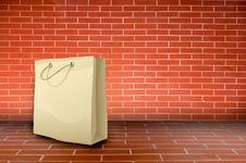 Bag On Brick Wall Stock Photography Bag On Brick Wall Stock Photography