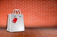 Bag Sale On Brick Wall Royalty Free Stock Image Bag Sale On Brick Wall Royalty Free Stock Image