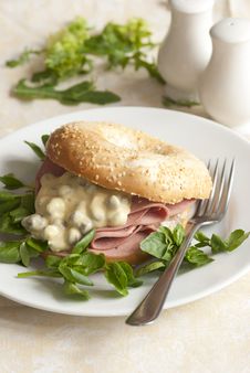 Filled Bagel Royalty Free Stock Photo Filled Bagel Royalty Free Stock Photo