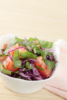 Salad From Violet Cabbage Royalty Free Stock Photography