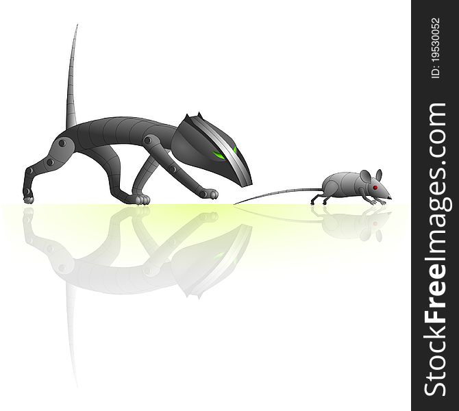 The cat and rat robots run