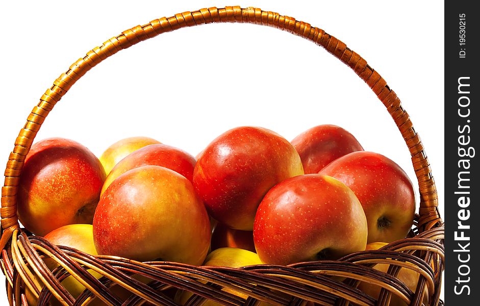 Wood basket with Red Apples