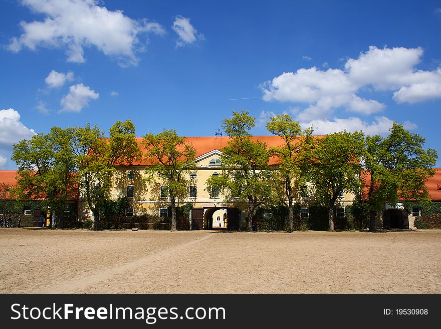 Horse-breeding farm in Kladruby, Czech Republic.