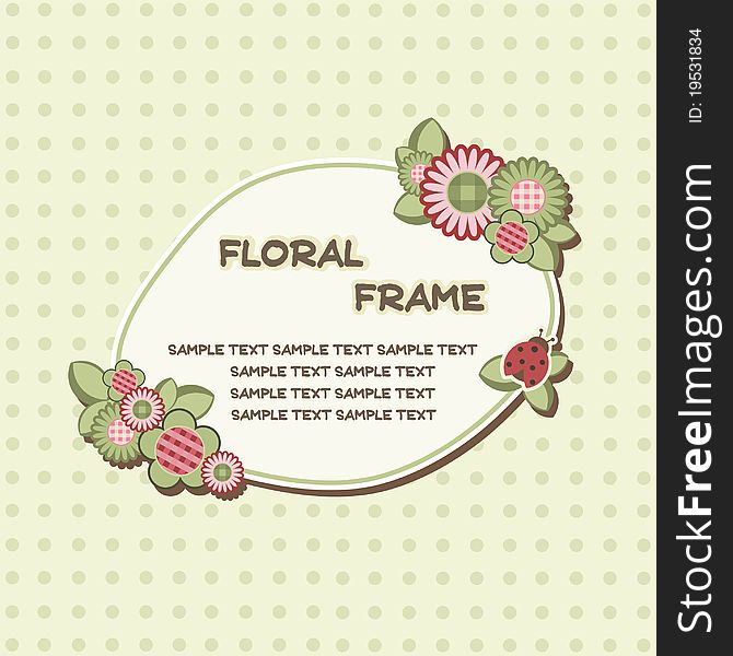 Frame for text with flower design, . Frame for text with flower design,