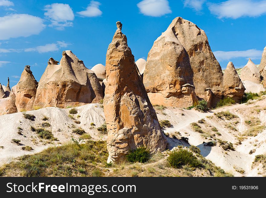 Sandstone rocks in the Cappadocia, Turkey. Sandstone rocks in the Cappadocia, Turkey