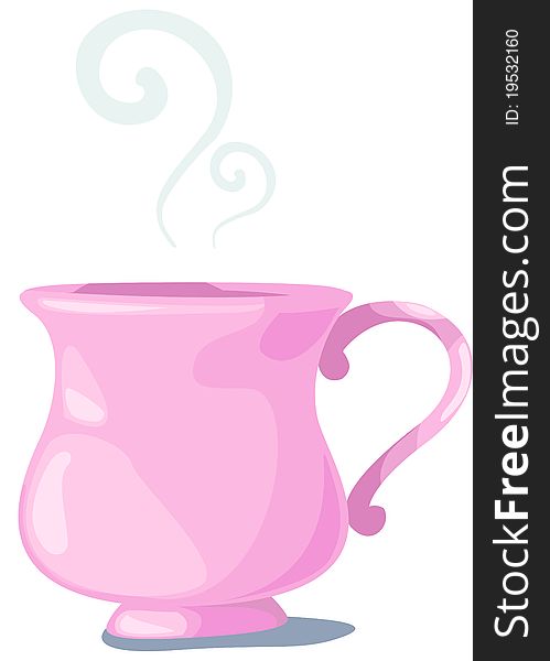 Illustration of isolated a cup of coffee on white background