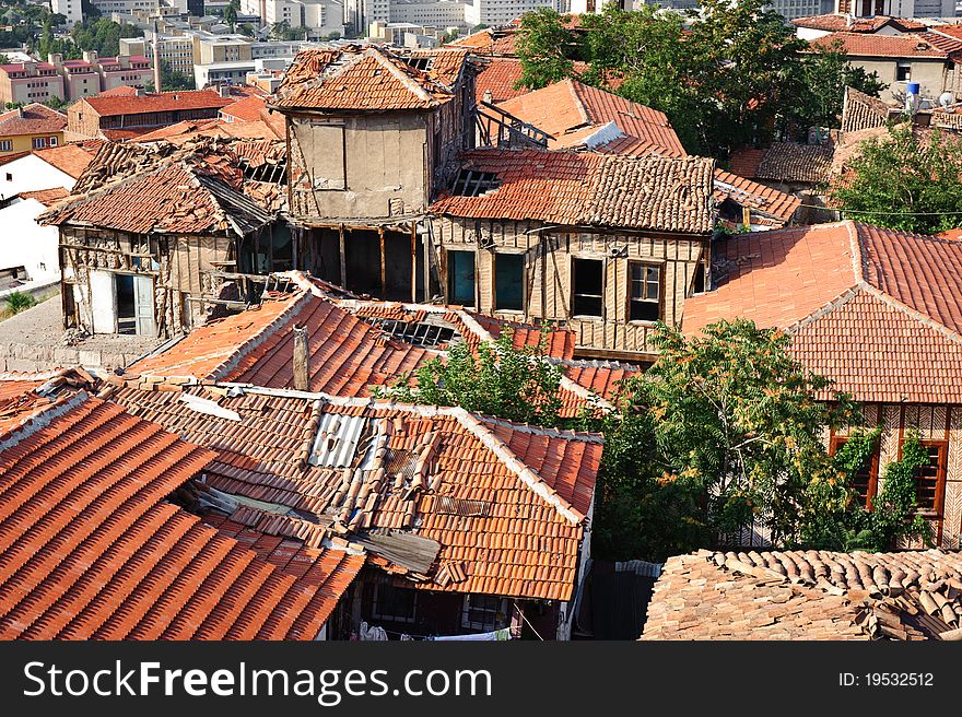 Old roofs of historical part of Ankara, capital of Turkey. Old roofs of historical part of Ankara, capital of Turkey