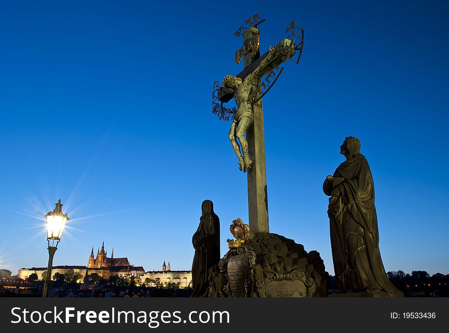 The view on Prague castle from Charles Bridge. The view on Prague castle from Charles Bridge.