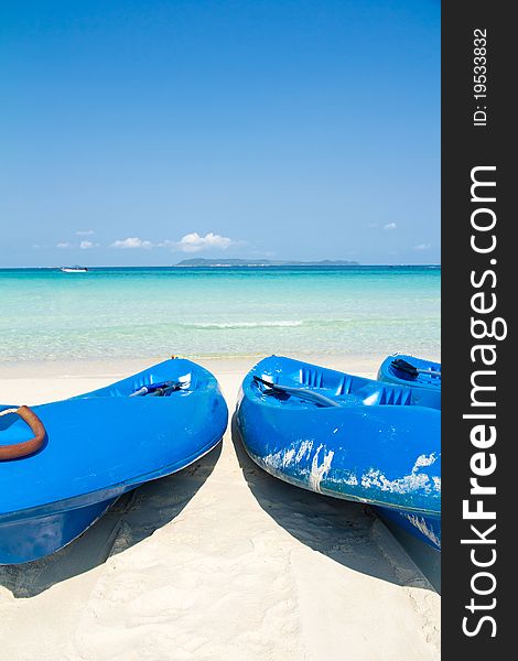 Kayak on Beach in larn island,Thailand