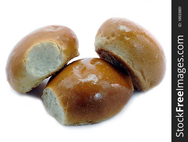 hot buns on a white background