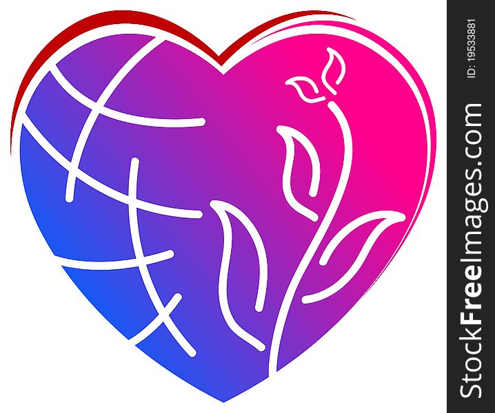 Environmental love isolated illustrated logo design