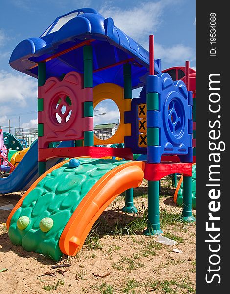 Colorful of Playground and blue sky