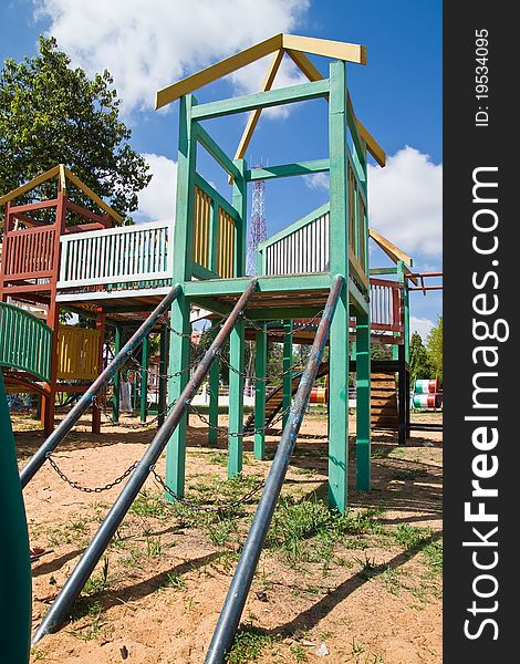 Colorful of Playground and blue sky