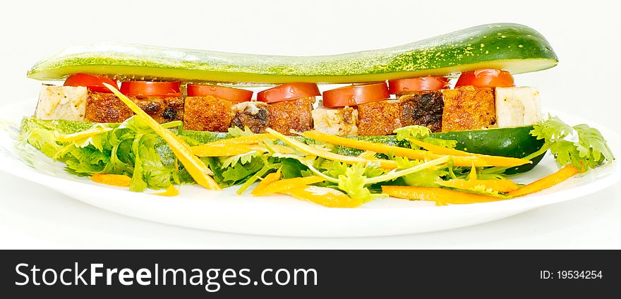 Traditional Chinese roasted pork on plate