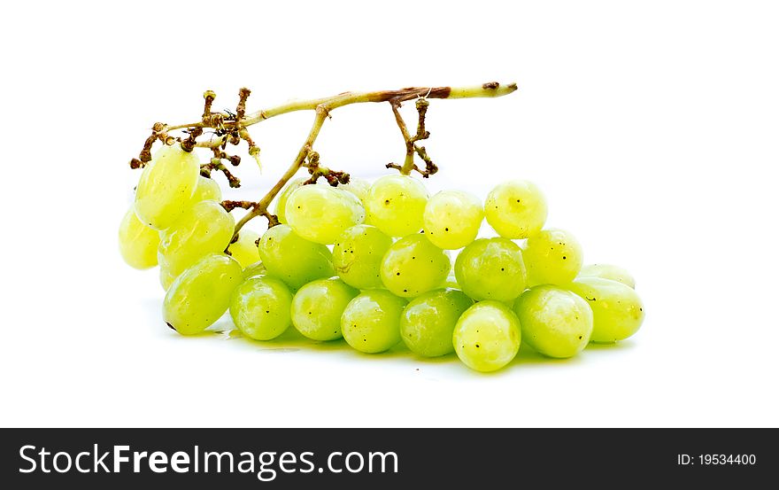 Isolated Green Grapes with white background
