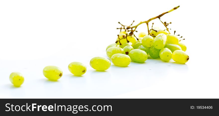 Isolated Green Grapes with white background