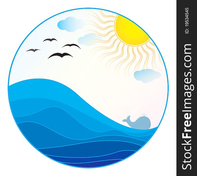 Sea Illustration - Summer Logo