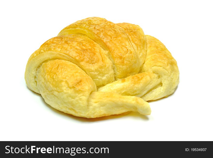 Croissants bread isolate on white