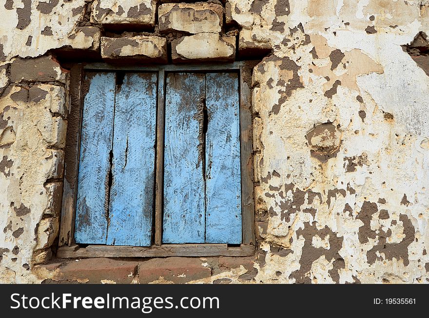 An old wooden window in Africa. An old wooden window in Africa