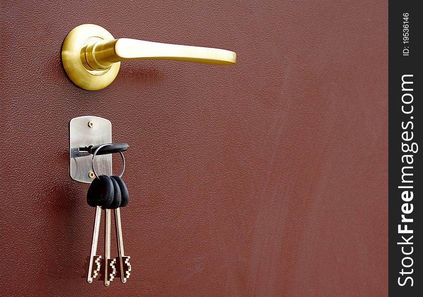 The door handle with keys