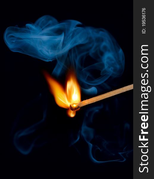 Match Flame And Smoke