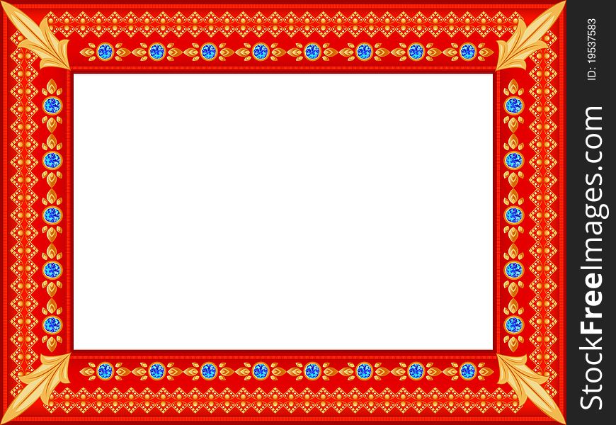 Frame for a photo with jewels in a