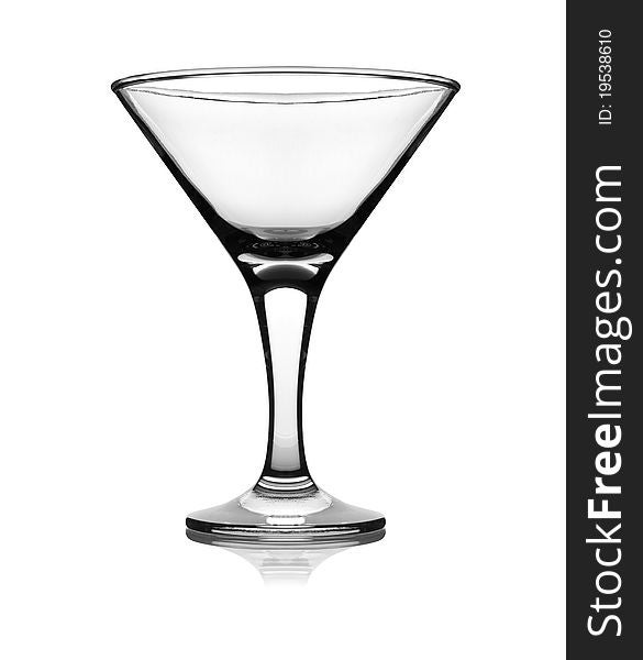 Martini glass on white background