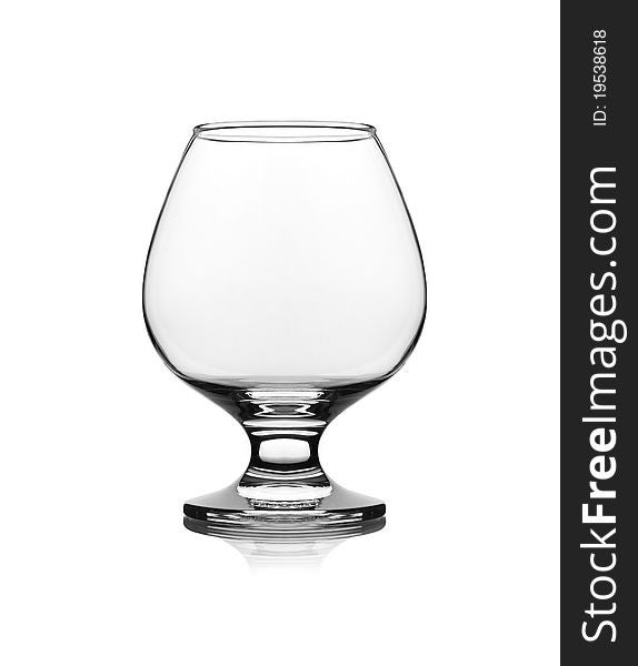 Snifter glass on white background