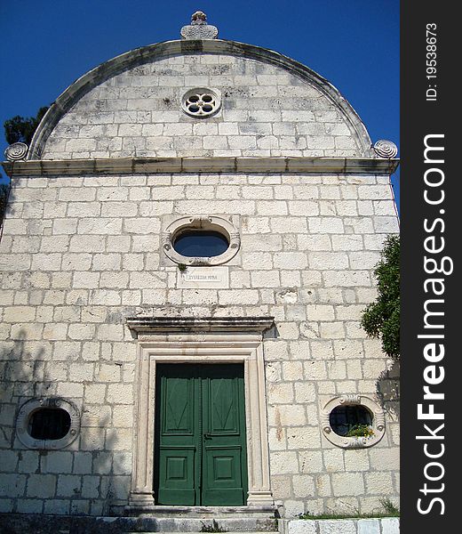 Detail of small church on Hvar island in Croatia