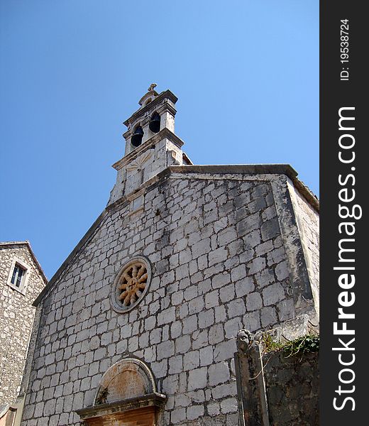 Detail of small church on Hvar island in Croatia