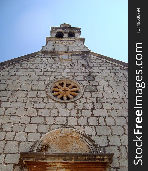 Detail of small church on Hvar island in Croatia