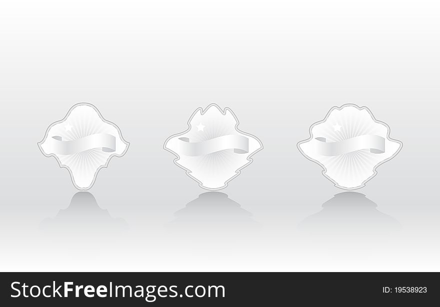 Three web design elements in grey background. Three web design elements in grey background