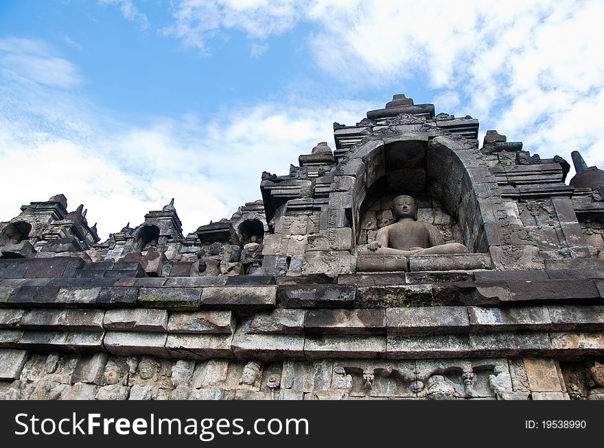 Borobudur temple in Jogjakarta, an ancient Buddhist temple in Jogjakarta, Indonesia.