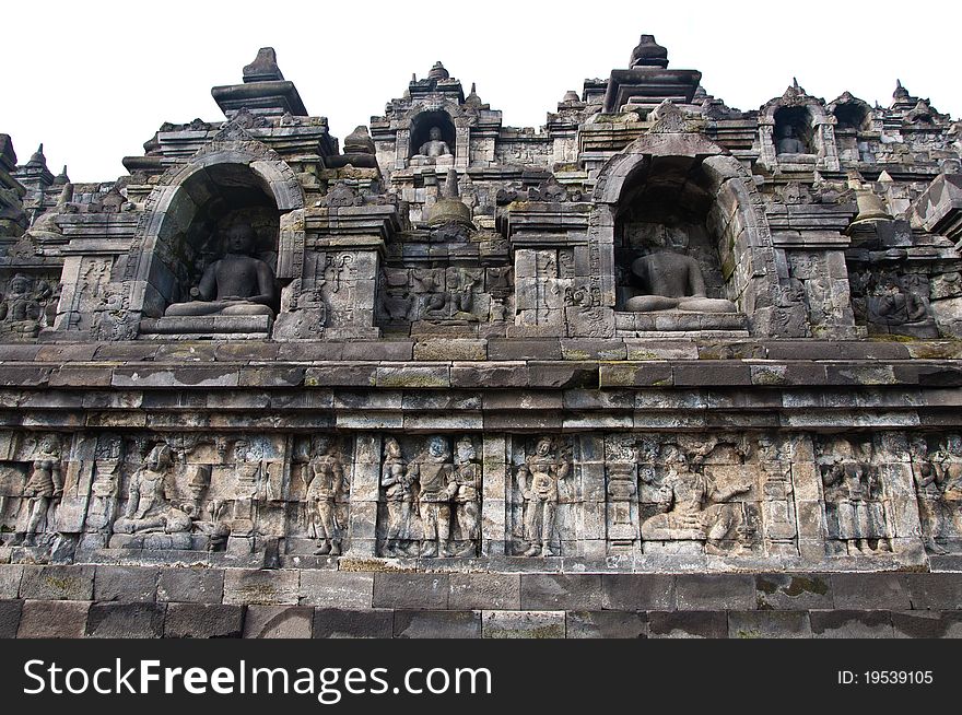 Borobudur temple in Jogjakarta, an ancient Buddhist temple in Jogjakarta, Indonesia.