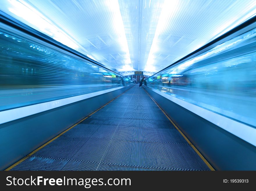 Moving Escalator In Airport