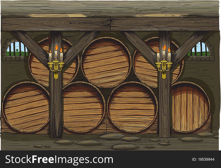 An old wine barrels