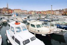 Boats In Rovinj Marina, Istria, Croatia Stock Photo Boats In Rovinj Marina, Istria, Croatia Stock Photo
