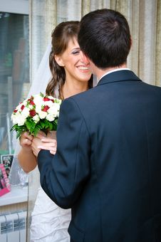 Groom Gives Bride A Wedding Bouquet Royalty Free Stock Photo Groom Gives Bride A Wedding Bouquet Royalty Free Stock Photo