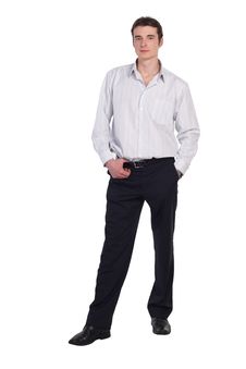 Man Standing In Shirt And Pants Isolated Royalty Free Stock Photos Man Standing In Shirt And Pants Isolated Royalty Free Stock Photos