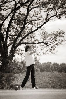 Golf Player Teeing Off. Royalty Free Stock Photo Golf Player Teeing Off. Royalty Free Stock Photo