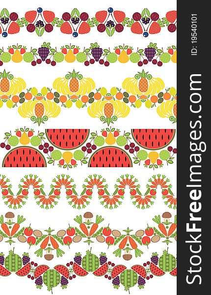 Fruit berries and vegetable collection. ornament. Fruit berries and vegetable collection. ornament