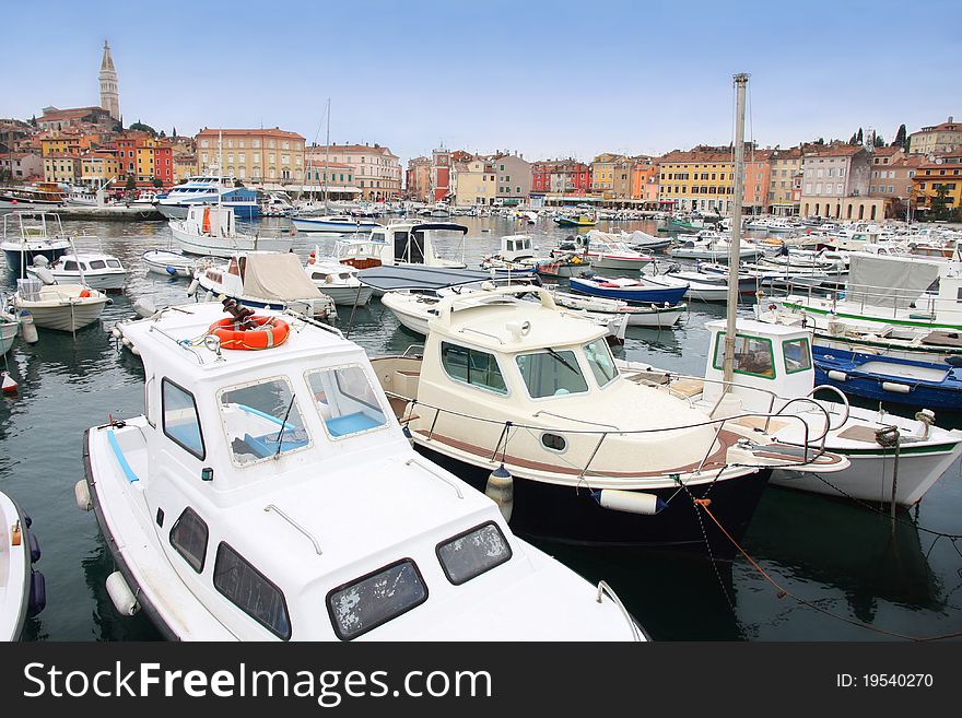 Boats In Rovinj Marina, Istria, Croatia