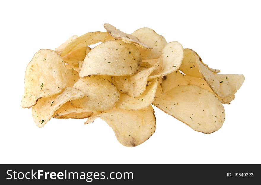 Chips a potato on a white background