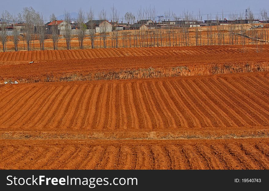 The fields began to plowing in spring. The fields began to plowing in spring.