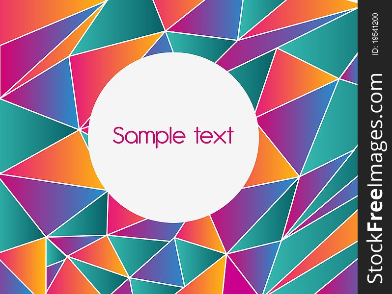 Abstract card with bright triangle pattern. Abstract card with bright triangle pattern