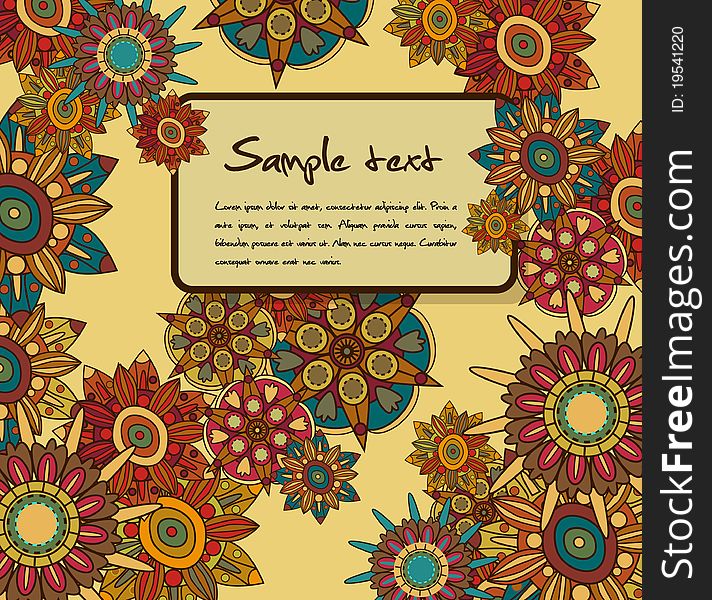 Abstract elegance vector background with brown flowers. Abstract elegance vector background with brown flowers