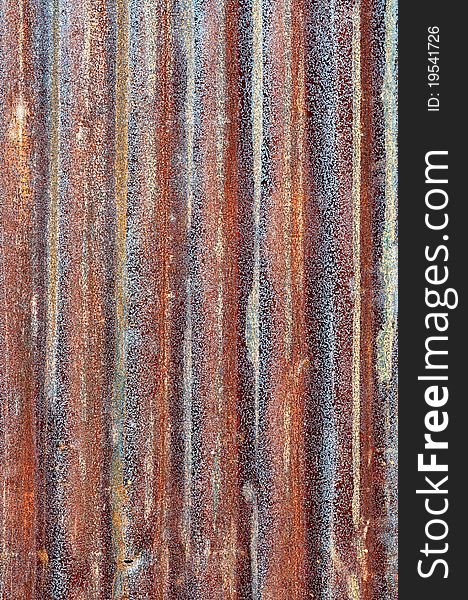 Rusty zinc metal plate background.
